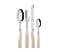 SABRE PARIS - Icône 4 Pc Cutlery Set - Stainless Steel - Fork - Knife - Tablespoon - Teaspoon - Pearl White