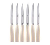 SABRE PARIS - Icône 6Pc Steak Knife Set - Premium Stainless Steel Knives - Serrated Knife Set - Pearl White
