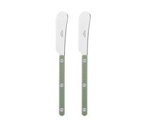 SABRE PARIS - Set of 2 Spreader Knives 14 cm - Bistrot Collection - Perfect for Butter, Tapenades, Spreads - Stainless Steel & Nylon - Dishwasher Safe - Asparagus - Brilliant Finish