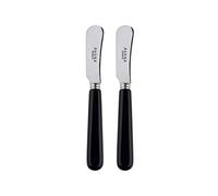 SABRE PARIS - Set of 2 Spreader Knives 5.5 inches - Pop Collection - Perfect for Butter, Tapenades, Spreads - Stainless Steel & Acrylic - Dishwasher Safe - Black