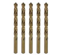 Sabre Tools 3/8 Inch Cobalt Drill Bit Set 5pcs Heavy-Duty Drill Bits for Metal, Steel, Cast Iron (3/8" x 5")