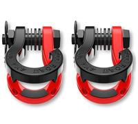 Sabre Tooth Split D Ring Shackles 45,000lb Break Strength, 3/4”Shackle D Rings Heavy Duty with 7/8 Pin for Tow Strap Winch Offroad Vehicle Recovery Accessories Red