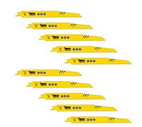 SabreCut 10pcs SCRS1110DF_10 225mm 6 TPI S1110DF Reciprocating Saw Blades | Durable bi-metal construction provides fast, clean cutting performance in wood, metal and nail-embedded timber