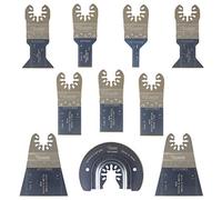 SabreCut 10pcs SPK10BM Bi-Metal Fast Fit Multitool Blades | Compatible with DeWalt, Stanley, Black & Decker, Bosch, Fein (Non-StarLock), fast fit bi-metal HSS blades cut wood