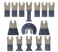 SabreCut 15pcs SPK15A Mixed Fast Fit Multitool Blade Kit | Compatible with DeWalt, Stanley, Black & Decker, Bosch, Fein (Non-StarLock), fast fit mixed blades cut wood, metal & plastic
