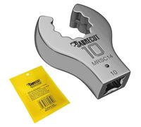 SabreCut 1pc MRSC14 10mm/12mm Flare Nut Wrench, 1/4in Drive | Compact stainless-steel dual-sided wrench with laser-etched markings provides durable, precise access