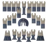 SabreCut 25pcs SPK25A Mixed Fast Fit Multitool Blade Kit | Compatible with DeWalt, Stanley, Black & Decker, Bosch, Fein (Non-StarLock), fast fit mixed blades cut wood, metal & plastic