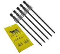 SabreCut 5pcs AFSC130MSQ2_5 130mm SQ2 Heavy-Duty Autofeed Screwdriver Bits | Compatible with Makita DFS250 DFS452 199155-7, Heavy Duty, For drywall applications, Includes storage pouch