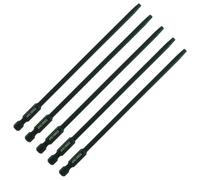 SabreCut 5pcs AFSC155SQ2_5 155mm SQ2 Heavy-Duty Autofeed Screwdriver Bits | Compatible with Makita DFR551 XRF03, Heavy Duty, For drywall applications, Includes storage pouch, Single ended design