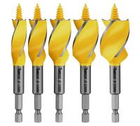 SabreCut 5pcs SCAG001 100mm x 12mm 16mm 19mm 22mm 25mm Wood Auger Bits