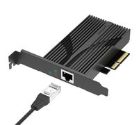 SABRENT 10 Gigabit Ethernet PCIe Network Adapter - PCIe 3.0 x4 Card, Aluminum Heatsink, Backward Compatible with 5GbE/2.5GbE/Gigabit/Fast Ethernet, Fits x4/x8/x16 Slots, Status LEDs (NT-10PE)