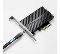 SABRENT 10 Gigabit Ethernet PCIe Network Adapter - PCIe 3.0 x4 Card, Aluminum Heatsink, Backward Compatible with 5GbE/2.5GbE/Gigabit/Fast Ethernet, Fits x4/x8/x16 Slots, Status LEDs (NT-10PE)