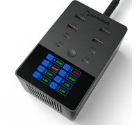 Sabrent 252W 8-Port USB-C Charging Station PD 3.0 LCD Display | Voltik - 4x USB-C up to 100W, 4x USB-A up to 18W. Wall mountable. 180° rotating screen. AX-8PTC
