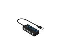 Sabrent 4-Port USB 2.0 Hub with Individual LED lit Power Switches (HB-UMLS)