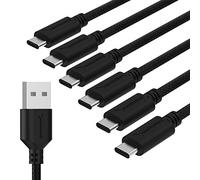 SABRENT 6-Pack USB C Ultra Fast Nylon Braided Charging Cable, 5Gbps High Speed USB Type C Data Transfer, Universal Compatibility - 1.80M - Value Pack - (CB- C6X6)
