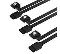 SABRENT 6Gbps SATA III Cable (3 Pack), L Shape with Locking Latch for HDD/SSD, SATA I/II, 50 cm, Black