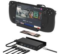 SABRENT Steam Deck Docking Station, 7-in-1 Steam Deck Dock with HDMI 4K@60Hz, USB-C 90W PD 3.0 charging, M.2 SSD Slot, Plus Ethernet Designed for Valve Steam Deck & Rog Ally (DS-SDNV)
