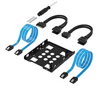 SABRENT Dual 2.5" HDD SSD to 3.5" mounting Frame, Internal Hard Disk mounting kit Adapter, Removable Frame Bracket kit, [Including 2 SATA Data Cables, and 2 Power Splitter Cables] (BK-HDCC)