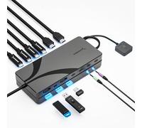 SABRENT KVM Switch for 3 Computers, USB4 and Thunderbolt Compatibility