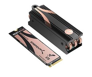SABRENT M.2 NVMe SSD 8TB gen 4x4 with Heatsink, Solid State drive 7100MB/s Read, PCIe 4.0 m2 Hard Drive For Gamers, Compatible with PlayStation 5, PCs, NUCs Laptops and Desktops SB-RKT4P-HTSP-8TB