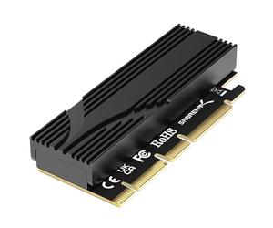 SABRENT M.2 NVMe to PCIe x16 Adapter for Gen5 SSDs PCIe 5.0, Tool-Free Add-on Card with Aluminium Heatsink (EC-TFPE)