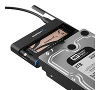 SABRENT M.2 SSD Enclosure, NVMe and SATA 2.5" 3.5" hard drive, SSD HDD M2 Converter, with Offline Cloning, USB 3.2 Type C, 2242, 2260, and 2280 Dock + Power Supply, USB C + A Cables Included (DS-UCMH)