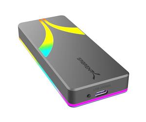 SABRENT Rocket M.2 NVMe SSD Enclosure, Ultra Fast Enclosure, USB 3.2 Type C 20Gbps SATA/NVMe, Plug and Play, RGB Lights, Aluminum Case (EC-RGBG)