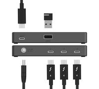 SABRENT Thunderbolt 4 Hub (5-in-1) Thunderbolt 4 Dock Lightning Speeds 40Gbps, USB C Dock 60W PD, USB C Hub Supports Displays 8K@60Hz/4K@144Hz (DSC) Monitors, Certified TB4 Cable Included (HB-TBT4)