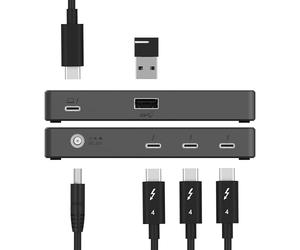 SABRENT Thunderbolt 4 USB Hub, 60W Powered USB C Port, Super Speeds Up to 40Gbps, Supports 4K 5K 6K 8K @ 60Hz (DSC) Monitors, Certified TB4 Cable Included (HB-TBT4)