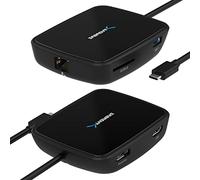 SABRENT Thunderbolt Docking Station (intel Certified) USB C Adapter 5 in 1 with USB 3.2 Port, HDMI 2.0 4K, DisplayPort 8K, Ethernet LAN RJ45, SD uhs II Card Reader, for PC, Laptop, MacBook (HB-THUC)