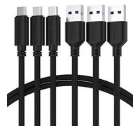 SABRENT USB C Charger Cable, 3Pack [0.90M/3FT] USB 3.0 Type-C to A Cord 5V-3A, Compatible with Galaxy, Note, Sony Xperia, Xiaomi, Switch, PS5 (CB- C3X3)