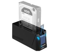 SABRENT USB-C docking station for M.2 NVMe, and SATA 2.5" 3.5" hard drive, SSD HDD & M2 enclosure, 2242, 2260, and 2280 dock with offline cloning + power supply, USB C + A Cables included (DS-UNHC)