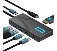 SABRENT USB C Hub, 4K@60Hz HDMI Adapter, 4 Port 10Gbps USB C Dock, 100W Power Delivery Laptop Docking Station, Mac Adapter Multiport (HB-TG5P)