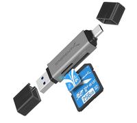 SABRENT SD Card Reader, USB Memory Card Reader, Dual Slot USB C Micro SD Card Reader, SD Card Adapter, Universal Compatibility - iOS, MacOS, Android, Windows, (CR-BCA2)