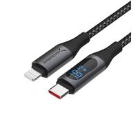 SABRENT USB-C to Lightning Cable with Smart Display, 1M/3.3FT Long, Apple MFI certified, 60W Charging and 480Mbps Data Transfer Speeds, for Phones, iPads, iPods, MacBooks (CB-C2L2)