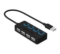 SABRENT USB Hub 4 Port USB 2.0 Portable Travel USB Docking Station with Individual LED lit Power Switches [Charging NOT Supported] for Mac & PC (HB-UMLS)