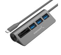 SABRENT USB Hub with SD Card Reader and microSD Reader, Office Desk Designe, Compact, Universal Compatibility (HB-U3CR)