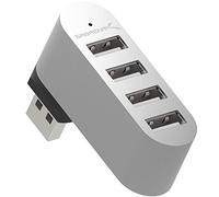 SABRENT USB Splitter Rotatable 90°/180° USB 2.0, 4 Port Aluminum Extension Hub, Fast Data Transfer, for PS5, PC, Laptop, Keyboard, MacBook (HB-UMMC)