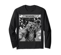 Sabretooth Tiger Last Day of School Summer Funny Selfie Long Sleeve T-Shirt