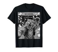 Sabretooth Tiger Last Day of School Summer Funny Selfie T-Shirt
