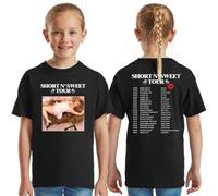 Sabrina 2025 Tour Kids T-Shirt Short 'N Sweet UK Europe Carpenter Concert Dates Boys Girls Fan Tee Merch (UK, Age, 7 Years, 8 Years, Regular, Black)