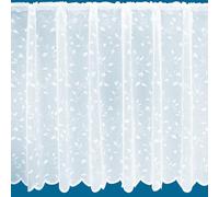Sabrina All Over Floral Pattern White Net Curtain - Sold By The Metre (Drop 91cm (36"))