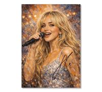Sabrina Carpenter Art Styled Signed Poster Print - Limited Edition Autograph Fan Gift, Collectible Pop Music Memorabilia Wall Art Merchandise (A3 Unframed)