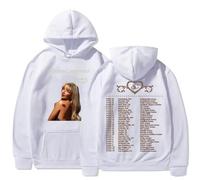 Sabrina Carpenter Short 'N Sweet Tour Hoodie Men Women Fashion Casual Vintage Harajuku Fleece Hoodies (White,L)