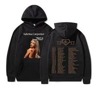 Sabrina Carpenter Short 'N Sweet Tour Hoodie Men Women Fashion Casual Vintage Harajuku Fleece Hoodies (Black,XS)