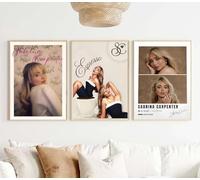 Sabrina Carpenter Themed Wall Art Prints Set Of 3 Prints - Wall Art Home Decor Gifts ALL 3 PRINTS INCLUDED! Sabrina Singer Espresso (A3)