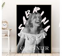 Sabrina Carpenter Themed Wall Art Prints - Wall Art Home Decor Gifts! Sabrina Singer Espresso Fan Art Sabrina Please Please Please Black & White (A4)