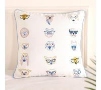 SABURI Every Dog Has Its Day Cushion Covers 40x40 cm, Premium Decorative Square Throw Pillow Covers Case, Embroidered Cushion Covers For Sofa Living Room Couch Bedroom With Invisible Zipper