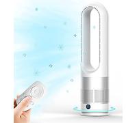 SABYDICAR Household bladeless Tower Fans,40W Natural Wind Cooling Fan,80° Oscillating Tower Fan with Remote,8 Speeds,8H Timer,LED Display,Portable Quiet Electric Fan,Air Circulator Fan