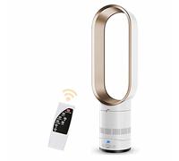 SABYDICAR Leafless Tower Fans,25.5IN High Bladeless Fan with Remote Control,Energy-Saving Desktop Stand Floor Fan for Room&Office,90° Ttilt Wind Supply,16" Cool Fan,Silver/Gold/Blue/Pink Optional